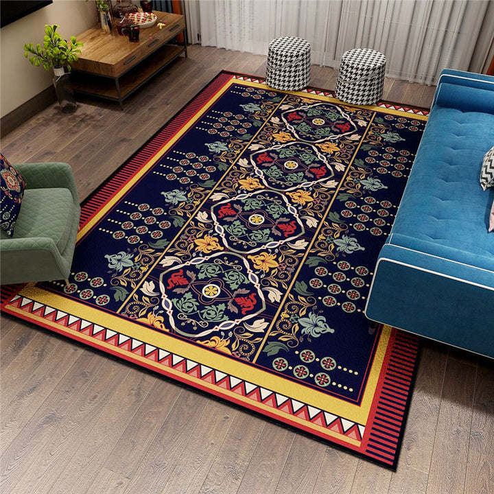 BowLift | Classic Persian Carpet Multicolored Flower Rug Machine Washable Stain Resistant Non-slip Living Room Rug for Home