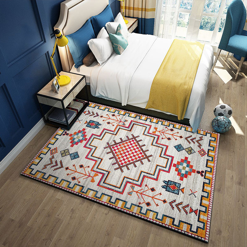 BowLift | Vintage Multicolored Flower Rug Polypropylene Moroccan Indoor Rug Pet-Friendly Non-Slip Washable Rug for Bedroom