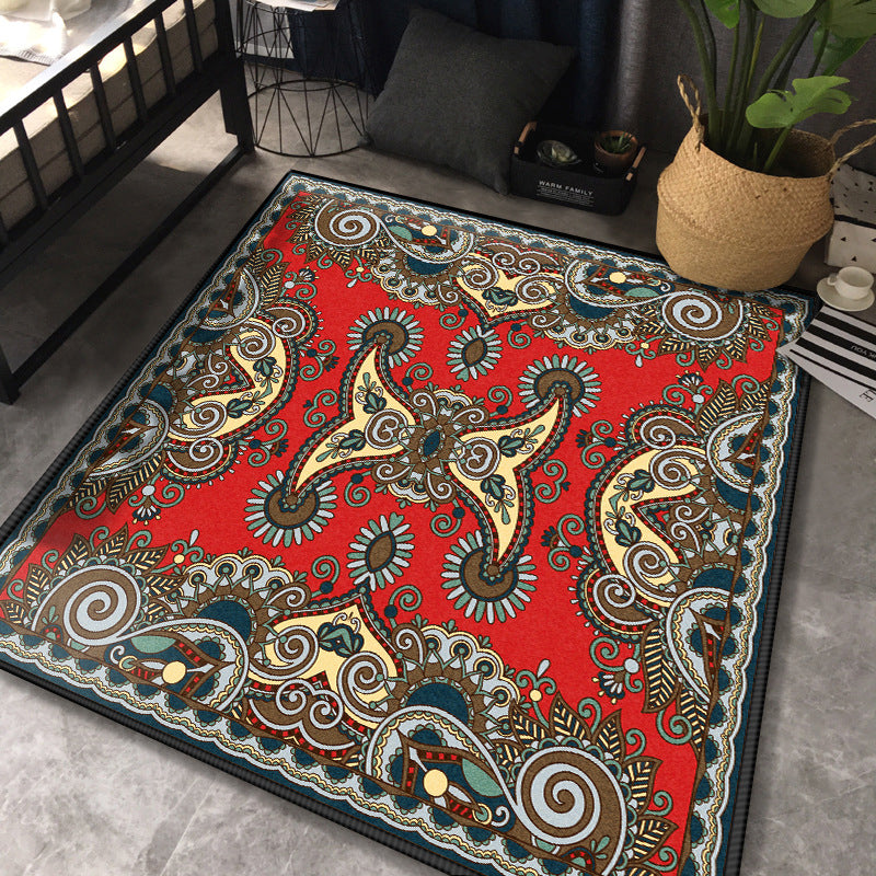 Persian Chamber Area Rug Multicolor Jacquard Print Rug Synthetic Non-Slip Stain Resistant Pet-Friendly Rug | Bowlift