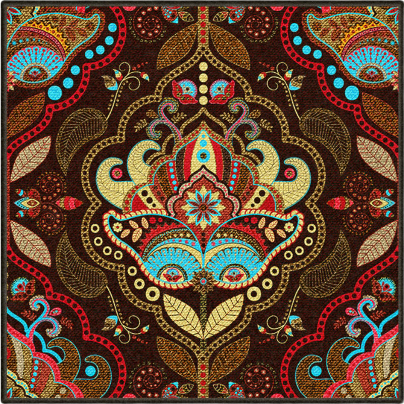 Persian Chamber Area Rug Multicolor Jacquard Print Rug Synthetic Non-Slip Stain Resistant Pet-Friendly Rug | Bowlift