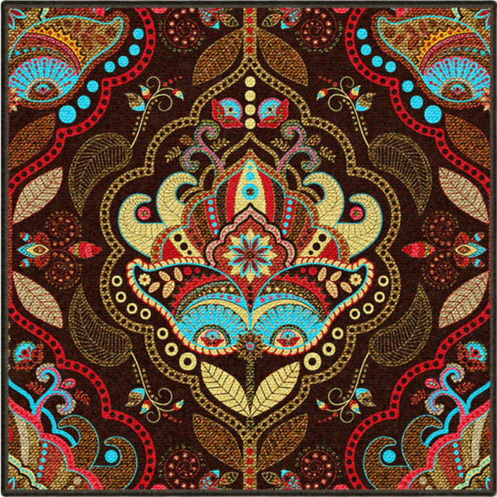 Persian Chamber Area Rug Multicolor Jacquard Print Rug Synthetic Non-Slip Stain Resistant Pet-Friendly Rug | Bowlift