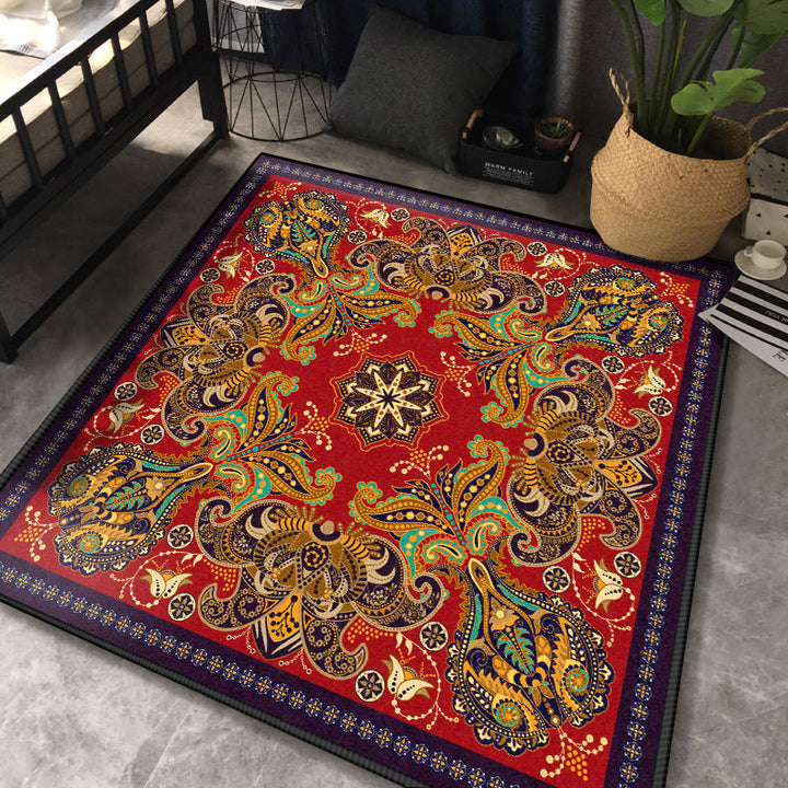 Persian Chamber Area Rug Multicolor Jacquard Print Rug Synthetic Non-Slip Stain Resistant Pet-Friendly Rug | Bowlift