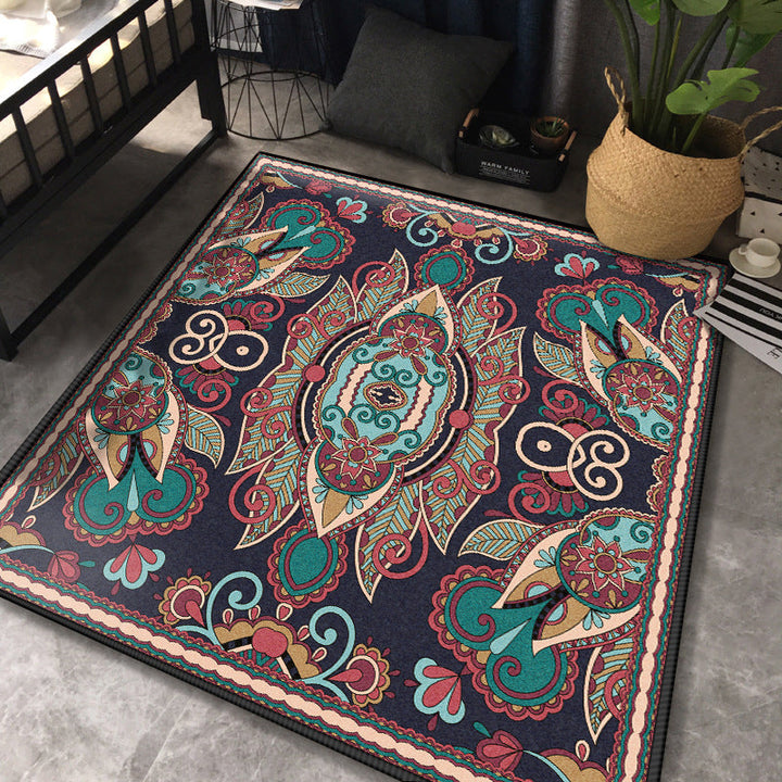 Persian Chamber Area Rug Multicolor Jacquard Print Rug Synthetic Non-Slip Stain Resistant Pet-Friendly Rug | Bowlift