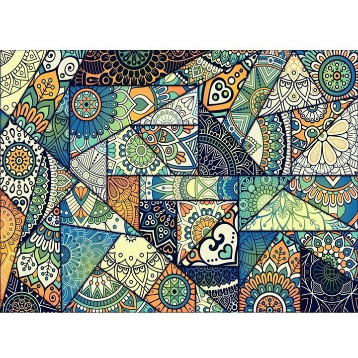 BowLift | Multicolored floral mosaic print carpet polypropylene Moroccan indoor carpet machine washable non-slip backing pet-friendly carpet for home