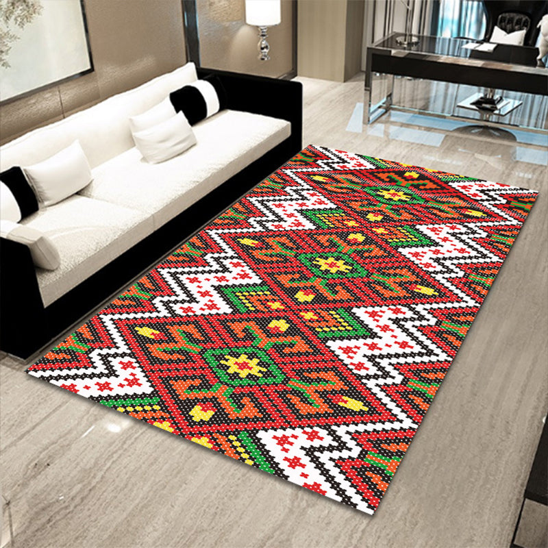 BowLift | Multicolored floral mosaic print carpet polypropylene Moroccan indoor carpet machine washable non-slip backing pet-friendly carpet for home