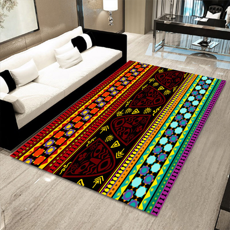 BowLift | Multicolored floral mosaic print carpet polypropylene Moroccan indoor carpet machine washable non-slip backing pet-friendly carpet for home