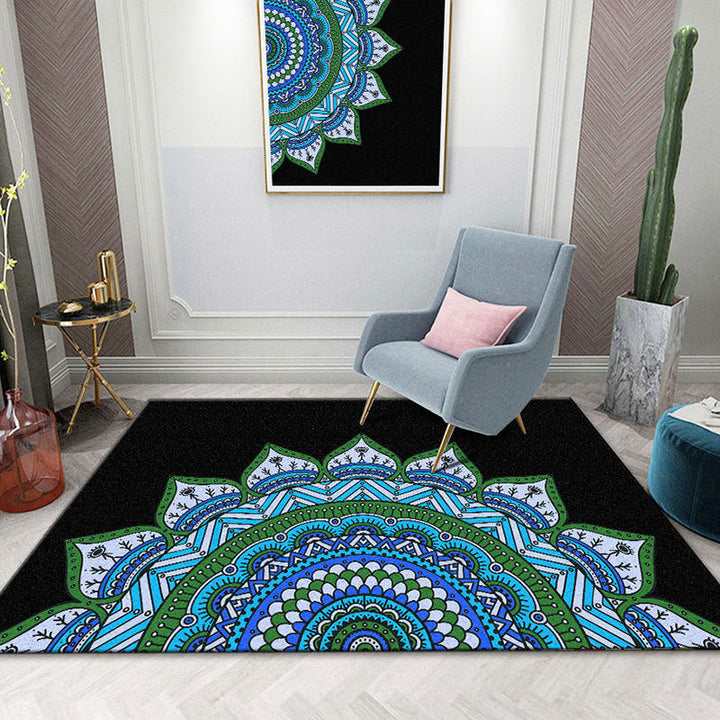 Colorful Mandala Rug Multicolored Moroccan Rug Polyester Stain Resistant Pet Friendly Non-Slip Rug for Home | Bowlift