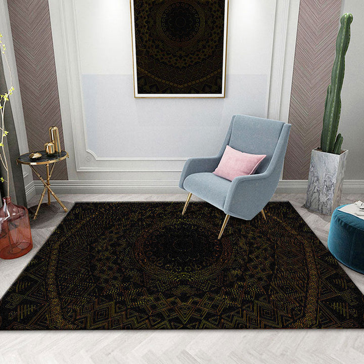 Colorful Mandala Rug Multicolored Moroccan Rug Polyester Stain Resistant Pet Friendly Non-Slip Rug for Home | Bowlift