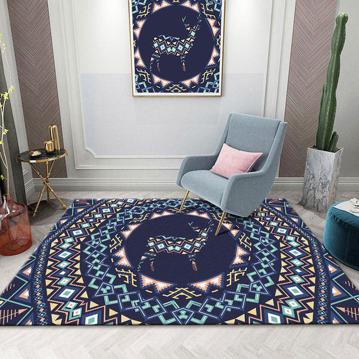 Colorful Mandala Rug Multicolored Moroccan Rug Polyester Stain Resistant Pet Friendly Non-Slip Rug for Home | Bowlift
