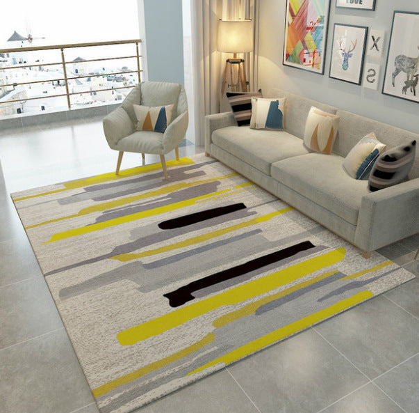 Multicolor geometric rug synthetic contemporary area rug pet-friendly non-slip back washable rug for the living room | Bowlift