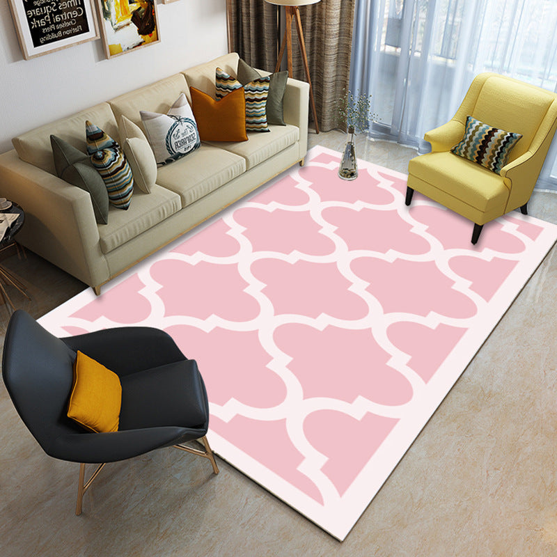 Multicolor geometric rug synthetic contemporary area rug pet-friendly non-slip back washable rug for the living room | Bowlift
