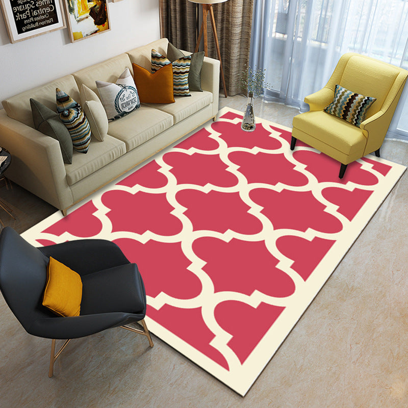 Multicolor geometric rug synthetic contemporary area rug pet-friendly non-slip back washable rug for the living room | Bowlift