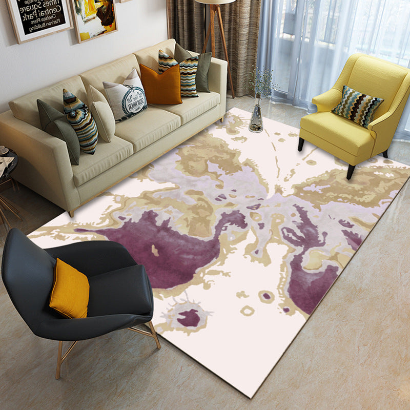 Multicolor geometric rug synthetic contemporary area rug pet-friendly non-slip back washable rug for the living room | Bowlift