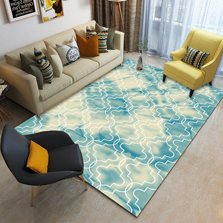 Multicolor geometric rug synthetic contemporary area rug pet-friendly non-slip back washable rug for the living room | Bowlift
