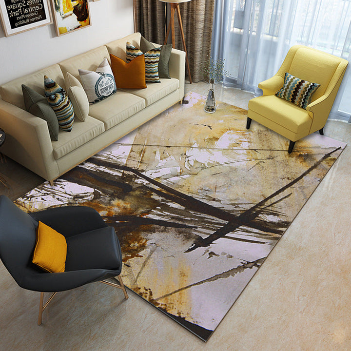 Multicolor geometric rug synthetic contemporary area rug pet-friendly non-slip back washable rug for the living room | Bowlift