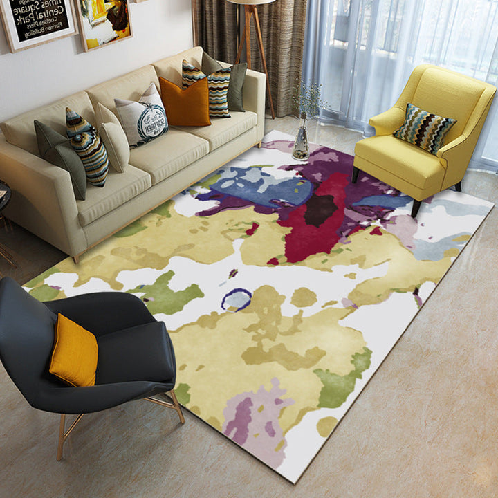Multicolor geometric rug synthetic contemporary area rug pet-friendly non-slip back washable rug for the living room | Bowlift