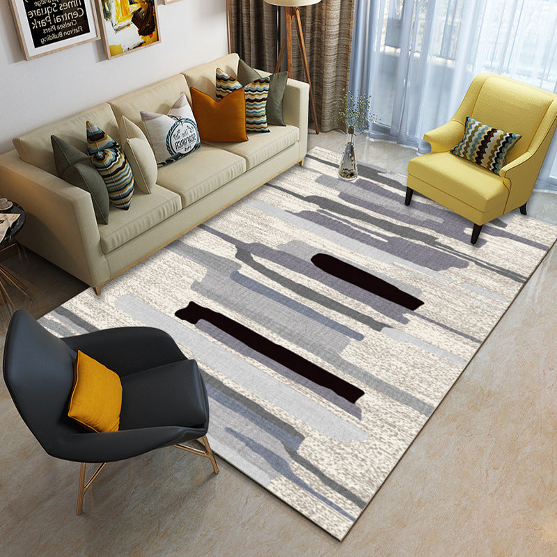 Multicolor geometric rug synthetic contemporary area rug pet-friendly non-slip back washable rug for the living room | Bowlift