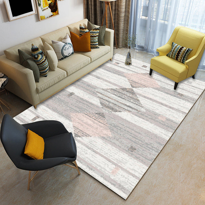 Multicolor geometric rug synthetic contemporary area rug pet-friendly non-slip back washable rug for the living room | Bowlift