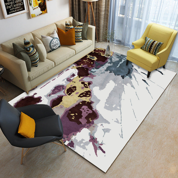 Multicolor geometric rug synthetic contemporary area rug pet-friendly non-slip back washable rug for the living room | Bowlift