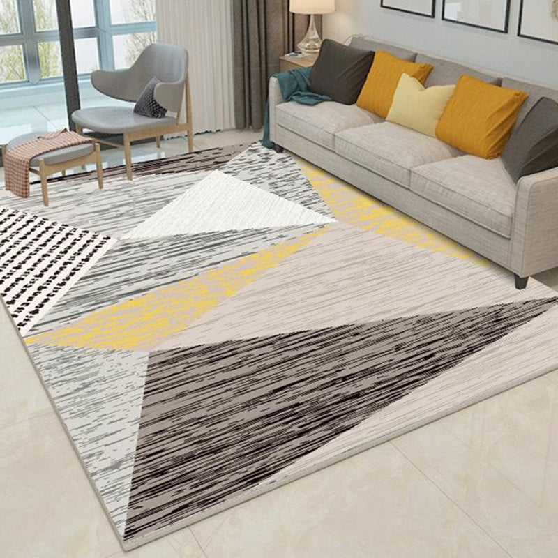 Nordic Geometric Pattern Rug Multi-Color Polypropylene Rug Non-Slip Washable Stain-Resistant Rug for Large Room | Bowlift
