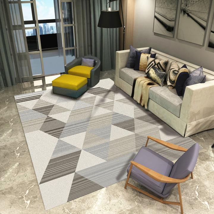 Nordic Geometric Pattern Rug Multi-Color Polypropylene Rug Non-Slip Washable Stain-Resistant Rug for Large Room | Bowlift