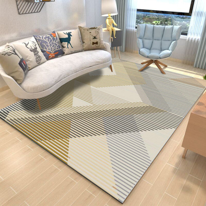 Nordic Geometric Pattern Rug Multi-Color Polypropylene Rug Non-Slip Washable Stain-Resistant Rug for Large Room | Bowlift