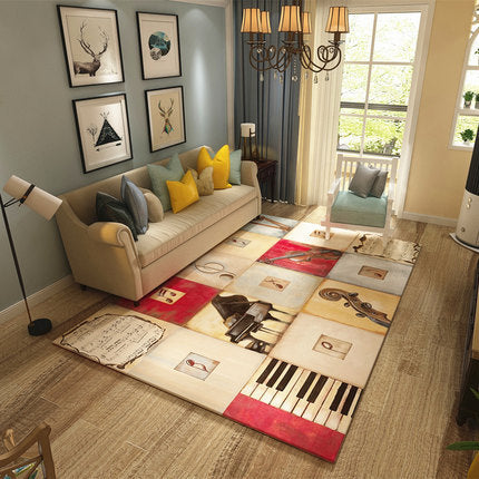 Nordic Geometric Pattern Rug Multi-Color Polypropylene Rug Non-Slip Washable Stain-Resistant Rug for Large Room | Bowlift