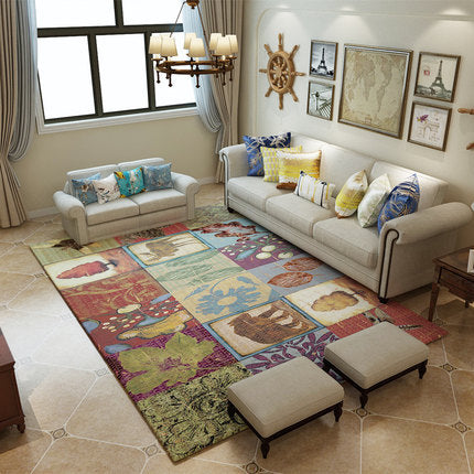 Nordic Geometric Pattern Rug Multi-Color Polypropylene Rug Non-Slip Washable Stain-Resistant Rug for Large Room | Bowlift