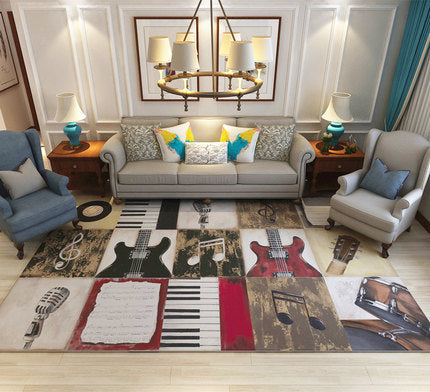 Nordic Geometric Pattern Rug Multi-Color Polypropylene Rug Non-Slip Washable Stain-Resistant Rug for Large Room | Bowlift