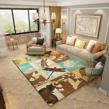 Nordic Geometric Pattern Rug Multi-Color Polypropylene Rug Non-Slip Washable Stain-Resistant Rug for Large Room | Bowlift