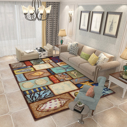 Nordic Geometric Pattern Rug Multi-Color Polypropylene Rug Non-Slip Washable Stain-Resistant Rug for Large Room | Bowlift