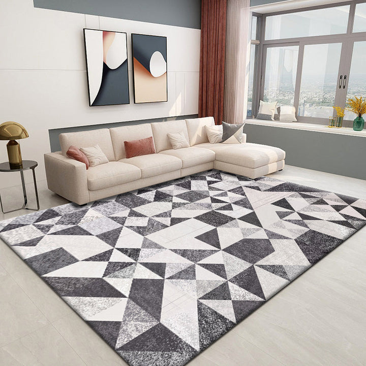 Nordic Home Rug Multicolor Color Block Geometric Rug Synthetic Non-Slip Back Washable Pet Friendly Rug | Bowlift