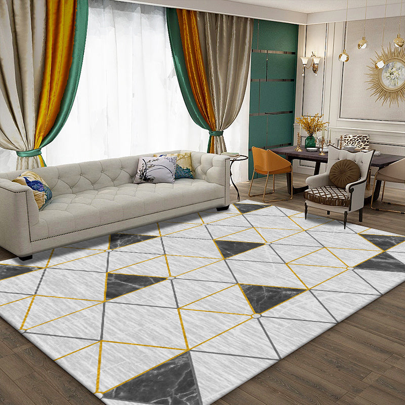 Nordic Home Rug Multicolor Color Block Geometric Rug Synthetic Non-Slip Back Washable Pet Friendly Rug | Bowlift