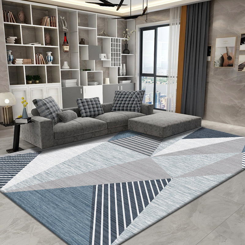 Nordic Home Rug Multicolor Color Block Geometric Rug Synthetic Non-Slip Back Washable Pet Friendly Rug | Bowlift