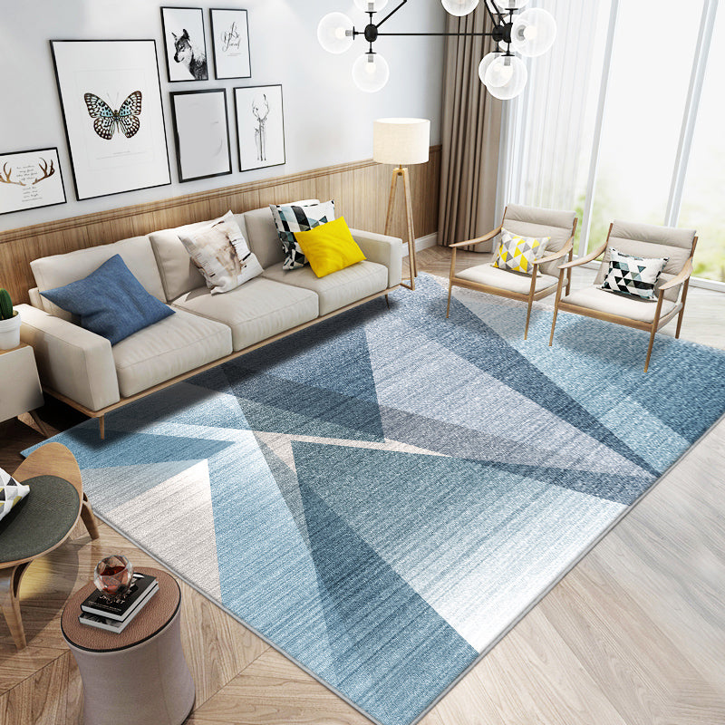 BowLift | Nice 3D Effect Triangle Rug Multicolor Contemporary Rug Polypropylene Machine Washable Pet Friendly Non-Slip Rug for Home