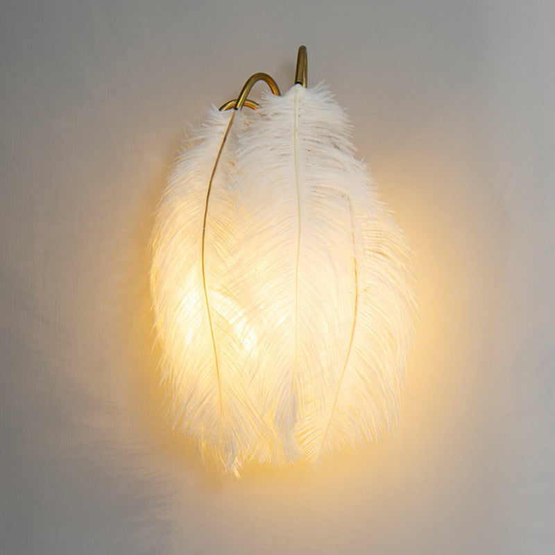 BowLift | Gold Curves Wall Light Simplicity Single Bulb Spring Wall Lamp for Bedside