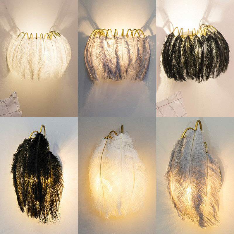 BowLift | Gold Curves Wall Light Simplicity Single Bulb Spring Wall Lamp for Bedside