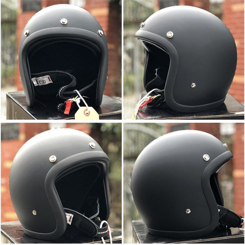 Retro Open-Face Motorcycle Helmet Bowlift