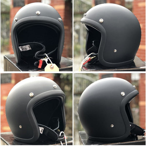 Retro Open-Face Motorcycle Helmet Bowlift