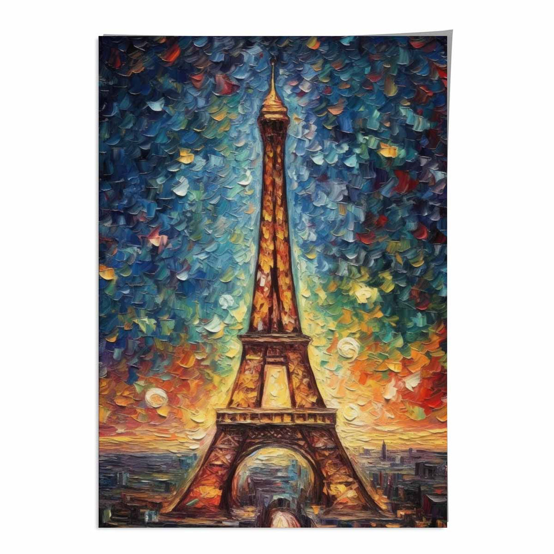 Colorful painting art print of the Eiffel Tower | Bowlift