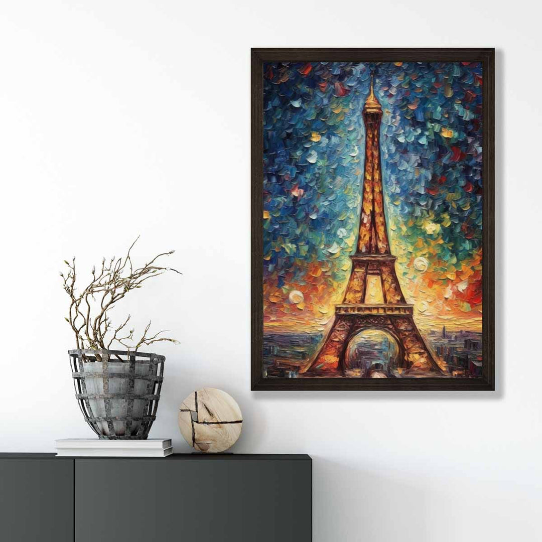 Colorful painting art print of the Eiffel Tower | Bowlift