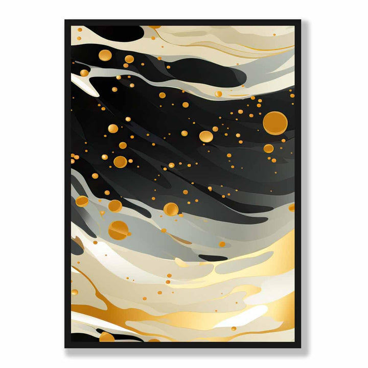 Abstract Liquid Art Print Gray Beige and Gold No. 1 | Bowlift