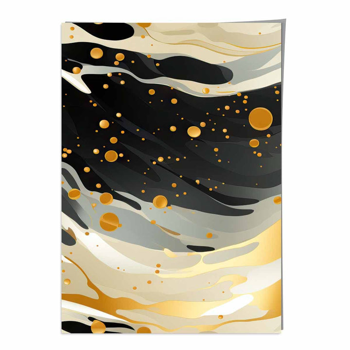 Abstract Liquid Art Print Gray Beige and Gold No. 1 | Bowlift