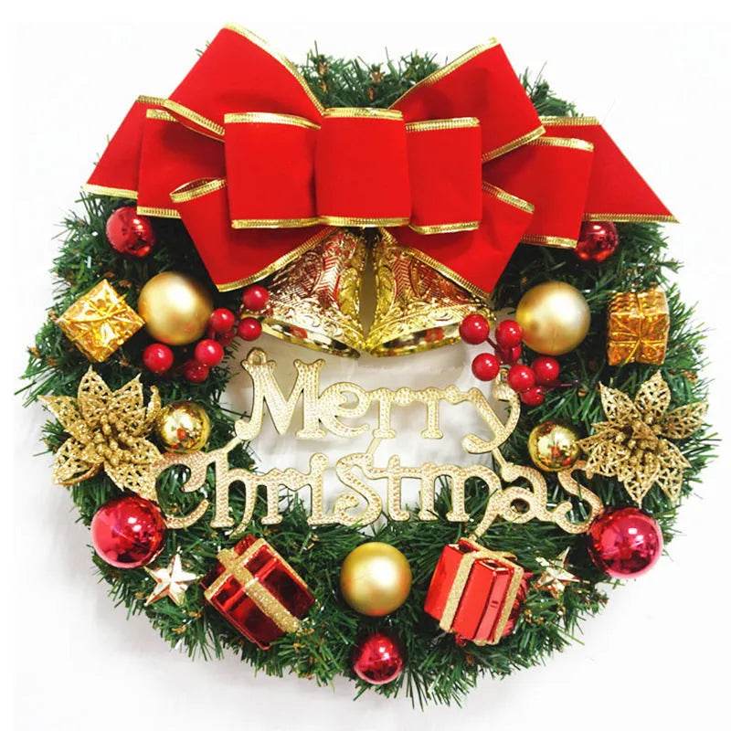 BowLift | Christmas Wreath Clover Wreath Natural Pine Decorative Christmas Garland with Frost