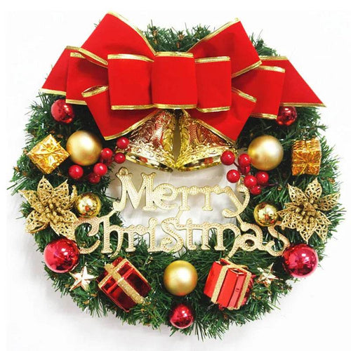BowLift | Christmas Wreath Clover Wreath Natural Pine Decorative Christmas Garland with Frost