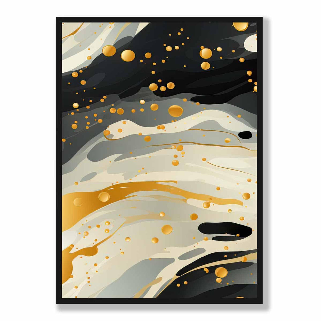 Abstract Liquid Art Print Gray Beige and Gold No. 2 | Bowlift