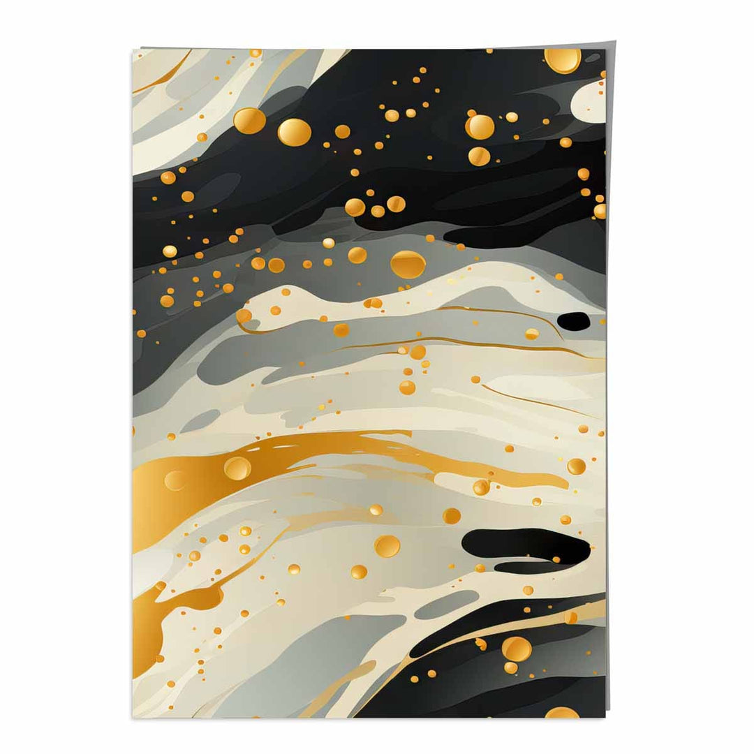 Abstract Liquid Art Print Gray Beige and Gold No. 2 | Bowlift