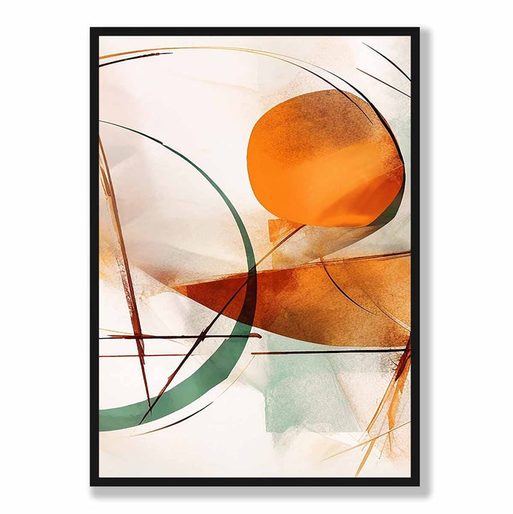 Abstract Shapes Art Print Green and Orange No. 2 | Bowlift