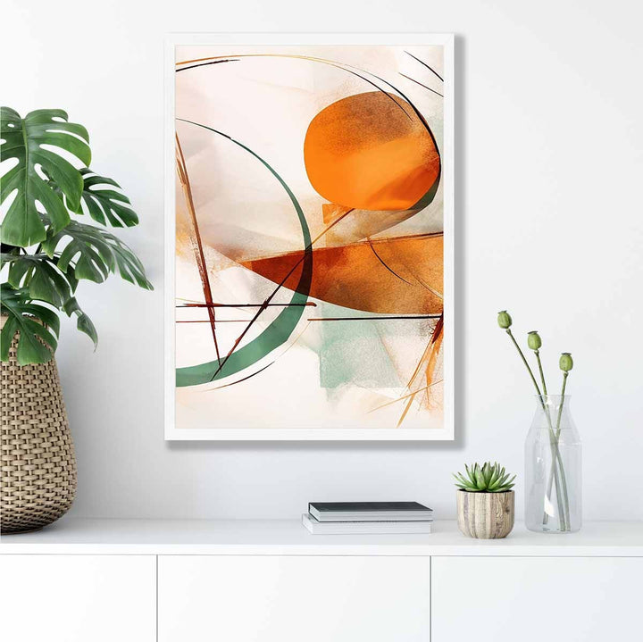 Abstract Shapes Art Print Green and Orange No. 2 | Bowlift