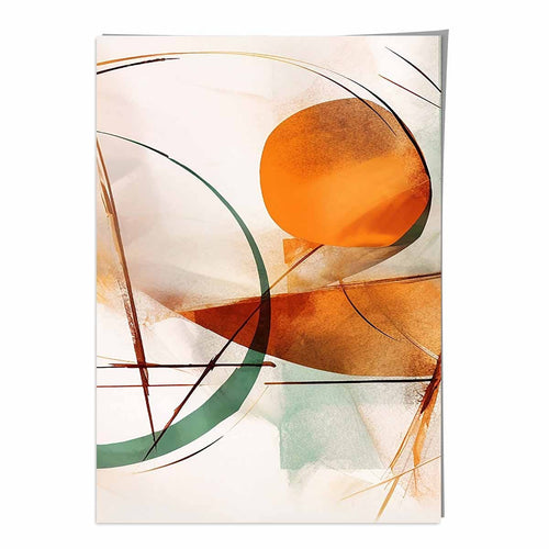 Abstract Shapes Art Print Green and Orange No. 2 | Bowlift